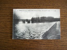 Carte Postale Ancienne De Tiercé: Pont Et Chute D'eau De La Vidange- Vue Au Soleil Couchant - Tierce