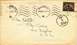 AFRIQUE DU SUD - 1948 - Lettre Taxée De Kimberley Pour Los Angeles - Covers & Documents