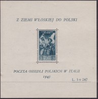 Polish Polowa In Italy 1945 Sheet L.3+247 Mint Never Hinged (gum Spot) - Viñetas De La Liberación