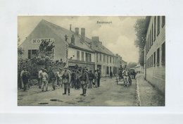 1914 - 17 France Carte Postale CPA  Bazancourt Occupation Allemande Soldats Allemands Devant Hôtel Lespagnol Vignol - Bazancourt