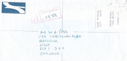 South Africa RSA 1996 Cape Town Parcels Meter Franking PO3.1. Olivetti ATM EMA FRAMA Registered Cover - Automatenmarken (Frama)