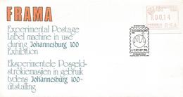 South Africa RSA 1986 Pretoria ATM EMA FRAMA Special Johannesburg 100 Cover - Vignettes D'affranchissement (Frama)