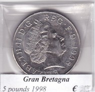 GRAN BRETAGNA   5 POUNDS  ANNO 1998  COME DA FOTO - 5 Pond