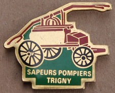SAPEURS POMPIERS TRIGNY - POMPE A MAINS -  (1) - Firemen