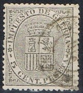 Sello 5 Cts Impuesto De Guerra 1874, Fechador ALCALA De G. (sevilla), Num 141 º - Gebruikt