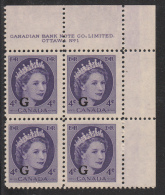 Canada MNH Scott #O43 'G' Overprint On 4c QEII Wilding Plate #1 Upper Right PB - Surchargés