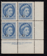 Canada MNH Scott #O44 'G' Overprint On 5c QEII Wilding Plate #7 Lower Right PB Variety - Surchargés