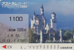 Carte Prépayée Japon - CHATEAU De NEUSCHWANSTEIN / 1100 - Castle Germany Rel. Japan Prepaid Card Site - FR 20 - Paysages