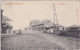 HOUDENG-GOEGNIES-STATION-GARE-SUPER-CARTE-ANIMEE+ENVOYEE-1912-MARCOVICI-VOYEZ LES 2 SCANS-TOP ! ! ! - La Louvière