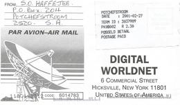 South Africa RSA 2001 Potchefstroom Meter Franking PO3.2 Olivetti ATM EMA FRAMA Cover - Automatenmarken (Frama)