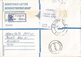 South Africa RSA 1989 Ficksburg Meter Franking PO3.1 Olivetti ATM EMA FRAMA Registered Cover - Automatenmarken (Frama)