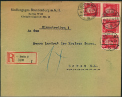1927, Einschreiben Ab BERLIN 9 Mit 4-mal 10 Pfg. Friedrich Der Grosse. - Lettres