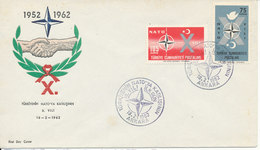 Turkey FDC 18-2-1962 NATO 10th. Anniversary With Cachet - Cartas & Documentos