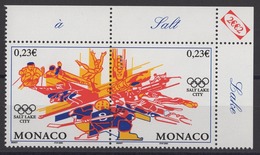 MONACO 2002 DUO N° 2336/2337  Jeux Olympiques D Hiver NEUF  ** - Nuovi