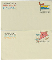 Schweden, 13 Verschiedene Aerogramme ** Und Gestempelt - Covers & Documents