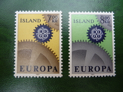 TIMBRES   ISLANDE   EUROPA   1967   N  364  /  365   COTE  4,50  EUROS   NEUFS  LUXE** - Nuevos