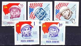 ROUMANIE POSTE AERIENNE 1964 YT N° PA 204 à 208 Obl. NON DENTELES - Unused Stamps