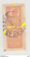 Errors Romania 1920 King Ferdinand   Paar, 50 Bani, Wirh Misplaced Image, Cancellation Caransebes - Plaatfouten En Curiosa