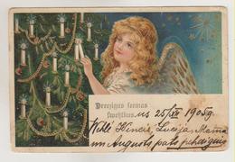 Angels In Christmas.Embossed Pc. - Engelen
