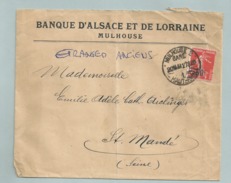 SEMEUSE 225 Obl ALSACE LORRAINE MULHOUSE GARE - 1906-38 Semeuse Camée