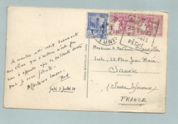 CARTE POSTALE Obl DAGUIN GABES ASPERGES BANANES PECHE - Fruit