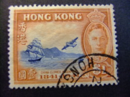 HONG KONG 1941 HYDRAVION Et VOILLER Yvert 165 º FU - Oblitérés