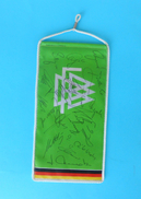 GERMANY NATIONAL FOOTBALL TEAM 1980s - Vintage Pennant With Original Autographs * Deutschland Fussball Team Autographen - Authographs