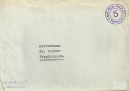 Feldpost Brief  "Mil.San.Anstalt 5" - Fraubrunnen           Ca. 1940 - Abstempelungen