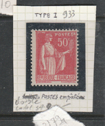 FRANCE N° 283 50C ROUGE TYPE PAIX POSTES EMPATEES NEUF SANS CHARNIERE - Unused Stamps