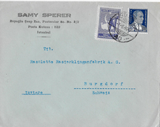 Letter Of Istanbul To Switzerland → SAMY SPERER, Nice Stamps 1942 - Lettres & Documents