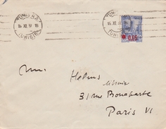 Tunis RP 1937 - Flamme à Tirets Continus - Lettre Cover Brief - Lettres & Documents