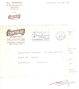 3982 ANGERS RP Port Payé Lettre + Enveloppe Entête COINTREAU Liqueur Ob 1960  Secap 50 Ecole Sup Sciences Commerciales - Levensmiddelen