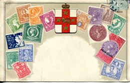 N°15 P -carte Gaufrée Représentation Timbres - Stamps (pictures)