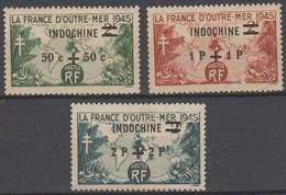 Indochine Française 1945 MH° 296-98 MH La France D'Outremer Surchargés (E15) - Neufs