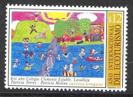 URUGUAY Sc#1969 MNH STAMP Ecology Tourism Children Bike - Hotel- & Gaststättengewerbe