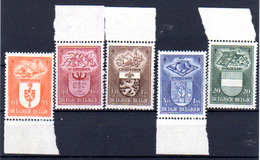 1947      Armoiries Et Industries De Villes Belges, 756 / 760**, Cote 32 €, - 1948 Export