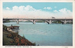 Illinois Rockford Jefferson Street Bridge Curteich - Rockford