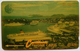 Saint Lucia Cable And Wireless EC$20 9CSLB  " Cruiseship Harbour With CW Logo " - St. Lucia