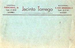 VP10.244 - CDV - Carte De Visite - Jacinto TORREGO à MADRID ( Espagne ) - Visiting Cards