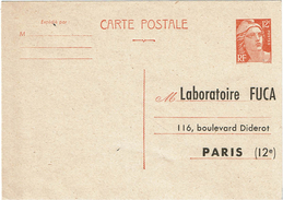 CTN49/4 - CARTE POSTALE GANDON 12f 140x100mm REPIQUAGE LABORATOIRE FUCA NEUVE - Cartoline Postali Ristampe (ante 1955)