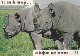 Thèmes > Animaux & Faune > Rhinocéros  " 25 Ans De Menage Et Toujours Avec Bobonne  " - Rhinoceros