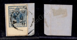 1856 - 45 Cent (22 - Carta A Macchina) Bordo/angolo Di Foglio Su Frammento Da Padova - Molto Bello - Other & Unclassified