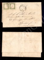 Coppia Del 5 Cent Verde Oliva Giallastro (13Cc) Su Lettera Da Palermo A Spaccaforno Del 18.5.61 (1.100) - Andere & Zonder Classificatie