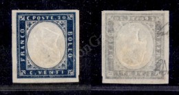 1857 - 20 Cent Indaco (15Ab) Con Effigie Capovolta Nuovo Con Gomma - Molto Bello - Cert. Diena + Cert. AG (700+) - Andere & Zonder Classificatie