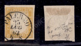 1861 - 80 Cent Giallo Arancio (17C) Con Ottimi Margini - Palermo 25.7.62 - Molto Bello - Raybaudi (700) - Otros & Sin Clasificación