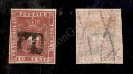 1860 - 40 Cent (21) Con Grandi Margini Bianchi - PD Annullatore - Molto Bello - Diena (550) - Otros & Sin Clasificación