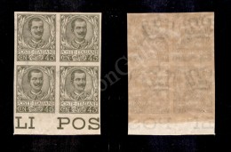 1901 - 45 Cent Floreale (75g) - Quartina Bordo Foglio Non Dentellata Nuova Con Gomma - I Due Inferiori Nuovi Con... - Andere & Zonder Classificatie