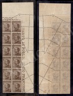 1908 - 40 Cent Michetti (84) - Blocco Angolare Di 12 - Otto Pezzi Con Dentellatura Parziale/ruotata - Nuovo Con... - Andere & Zonder Classificatie