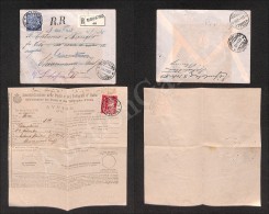 Marcia Su Roma - Insieme D’archivio Composto Da Raccomandata RR Con 1 Lira Isolato (144) + Ricevuta Di... - Andere & Zonder Classificatie