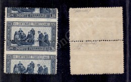 1926 - 1,25 Lire S. Francesco (196oc - Dentellato 14) - Coppia Verticale Con Dentellatura Orizzontale Spostata In... - Autres & Non Classés